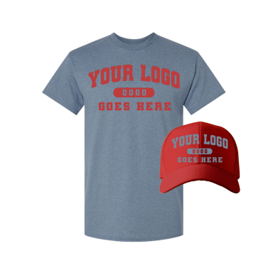 Combo C1201 Red / Heather Indigo Blue Tee